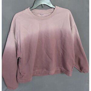 Madewell Women's DipDye Cotton Swing Sweatshirt Women’s Large Style#NA477 Pink